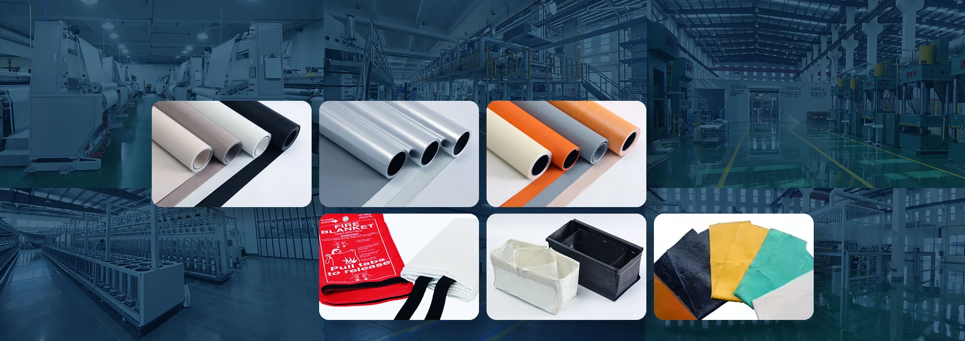 Fiberglass tapes, fiberglass fabrics and PVC-coated fabrics suppliers